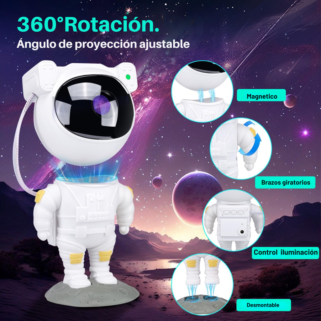 Proyector De Astronauta Luz Galaxia Relajante