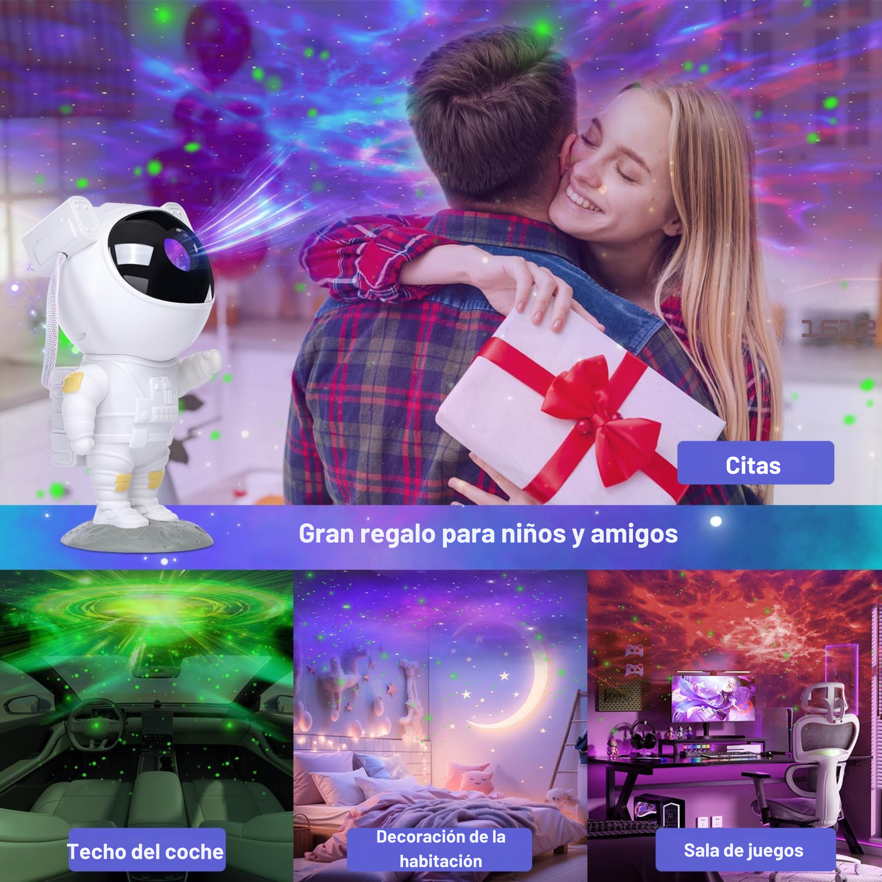 Proyector De Astronauta Luz Galaxia Relajante